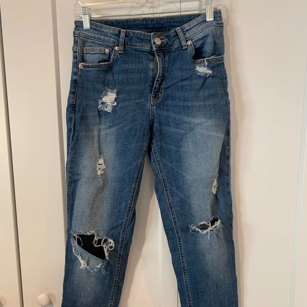 H&M Girlfriend Cut Distressed Jeans